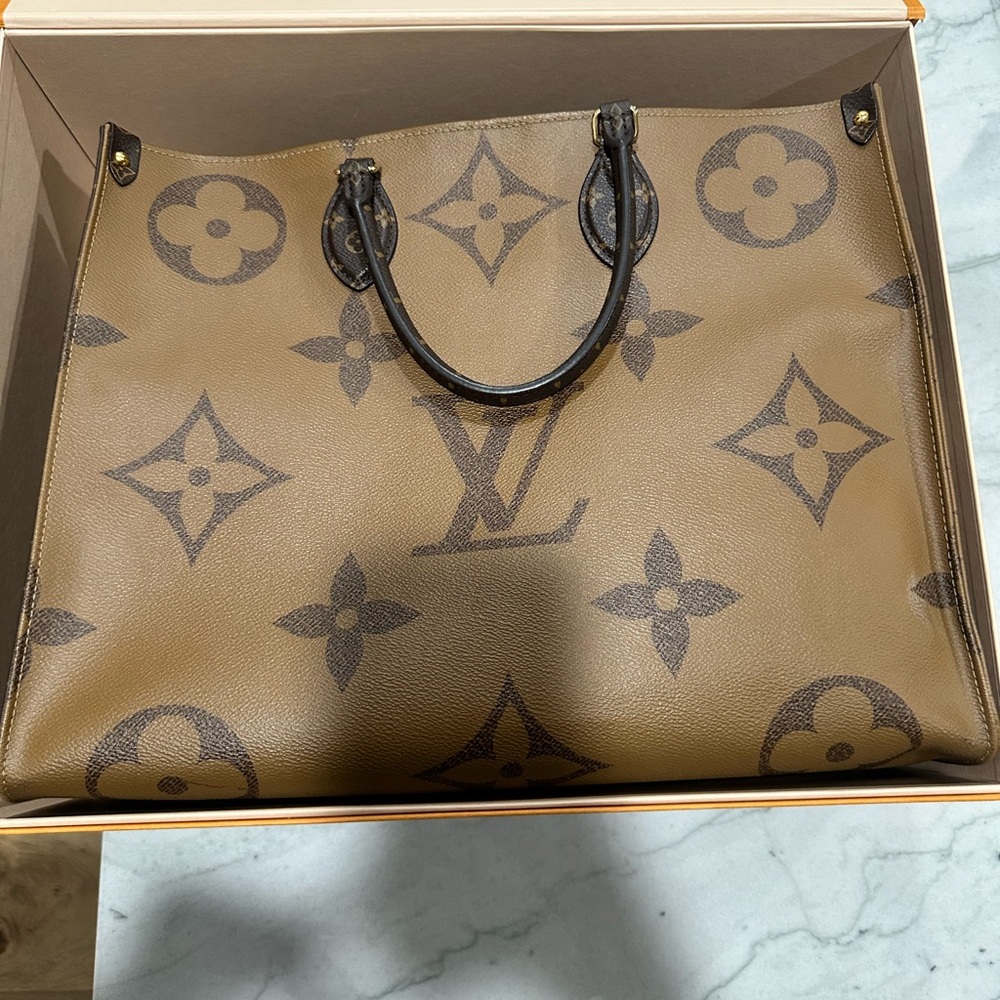 Louis Vuitton Tan and Brown Monogram Tote